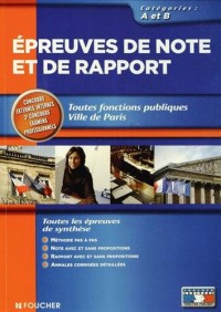 Epreuves de note et de rapport Toutes fonctions publiques catégories A et B