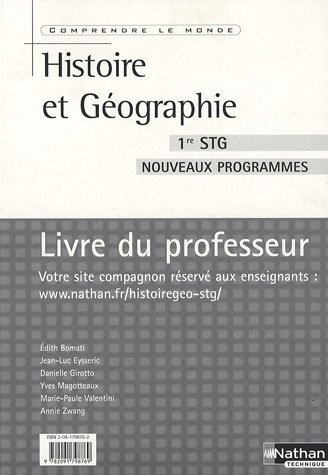 Histoire et Géographie 1e STG : Livre du professeur
