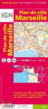 Marseille Plan de Ville 1:13 000 IGN Map