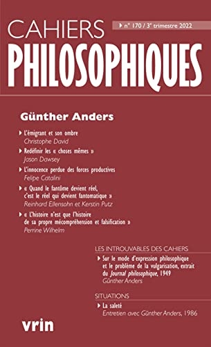 Günther Anders (Cahiers Philosophiques, n° 170 3/2022)