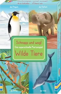 Schnapp und weg! Das superschnelle Kartenspiel: Wilde Tiere: Kartenspiel-Set mit verschiedensten Wildtieren von Pinguin bis Giraffe - trainiert das Reaktionsvermögen - ab 3 Jahren