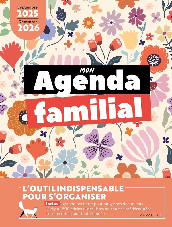 Mon agenda familial: Septembre 2025 - Décembre 2026