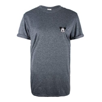 Disney Mickey Face T-Shirt, Gris (Dark Heather Dkh), 38 (Taille Fabricant: Small) Femme