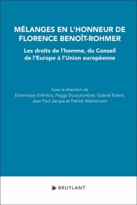 Mélanges en l'honneur de Florence Benoît-Rohmer - Les droits de l'homme, du Conseil de l'Europe à l'
