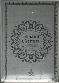 Saint coran bilingue cartonne grande ecriture (a4 : 20 x 28) - argent - dore sur tranche
