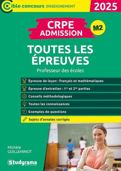 CRPE –Admission – Toutes les épreuves: Professeur des écoles