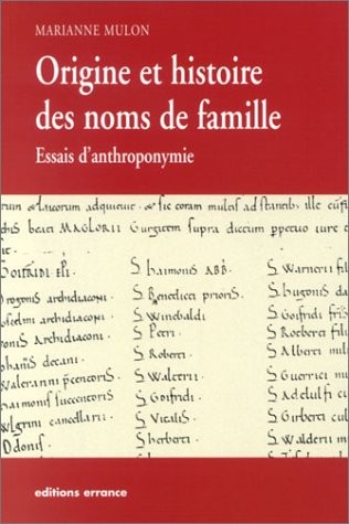 Origine des noms de famille : Essais d'anthroponymie