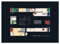 Poster le corbusier marseille - restitution graphique des sections colorees d'un appartement type g
