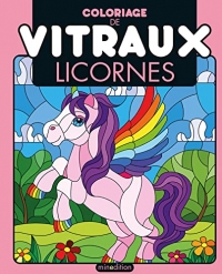 Coloriage de vitraux - Licornes