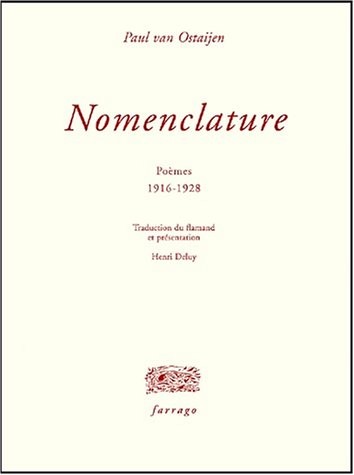 Nomenclature : Poèmes 1916-1928