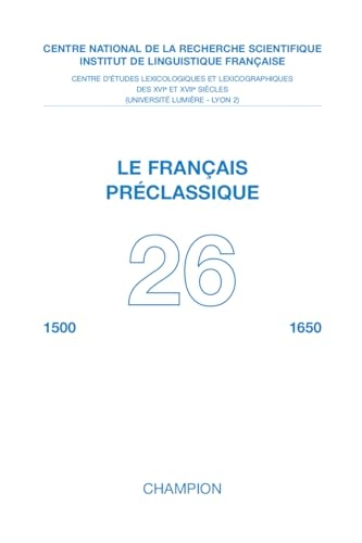 Revue Le Français préclassique N° 26