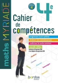 Myriade - Cahier de compétences - Mathématiques 4e