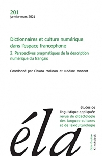 Études de linguistique appliquée - N°1/2021: Dictionnaires et culture numérique dans l'espace francophone (2)