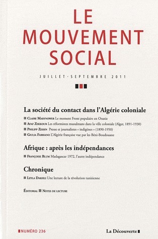 La société du contact dans l'Algérie coloniale