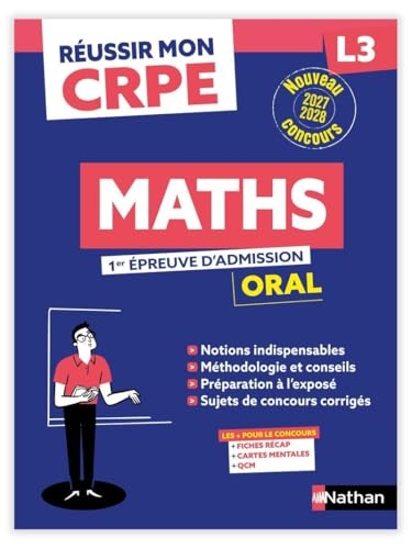 Réussir mon CRPE - Maths Admission concours L3 oral 2027-2028