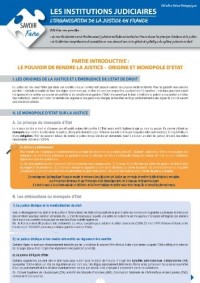 Les Institutions Judiciaires - l'Organisation de la Justice en France