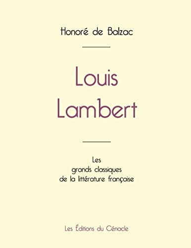 Louis Lambert de Balzac (édition grand format)