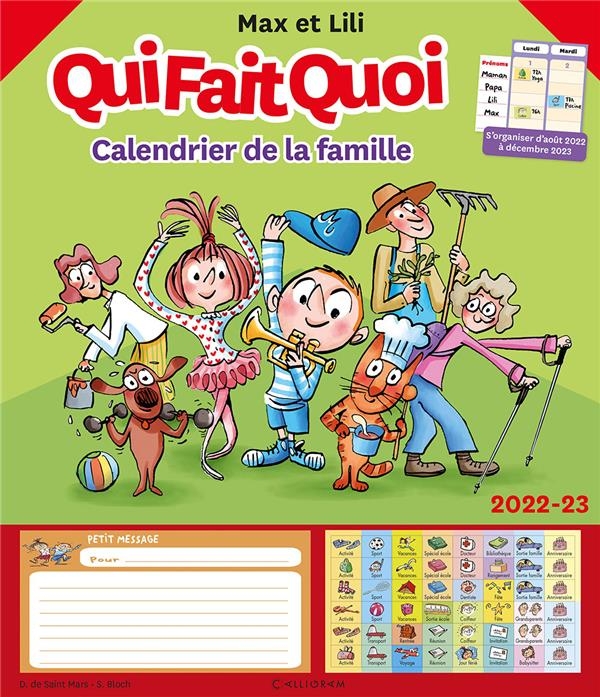 Calendrier de la famille Max et Lili