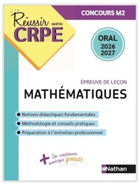 Réussir mon CRPE Maths Admission Concours M2 oral 2026-2027