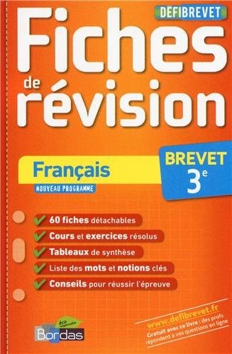 DEFIBREVET FICHES FRANCAIS 3E
