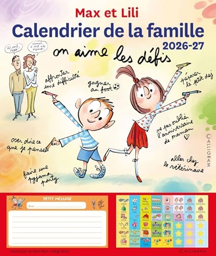 Calendrier de la famille Max et Lili 2026-2027