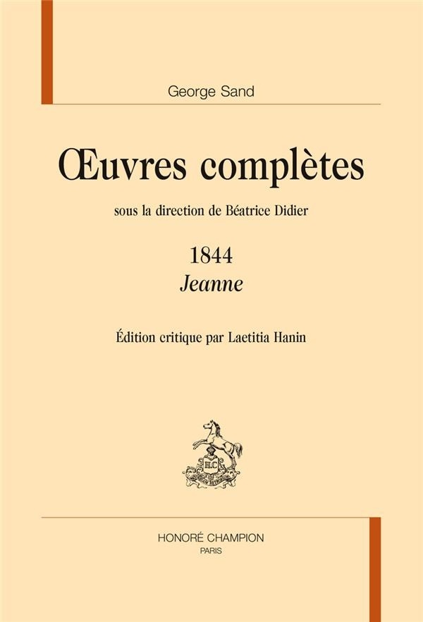 uvres complètes sous la direction de Béatrice Didier. 1844. Jeanne.
