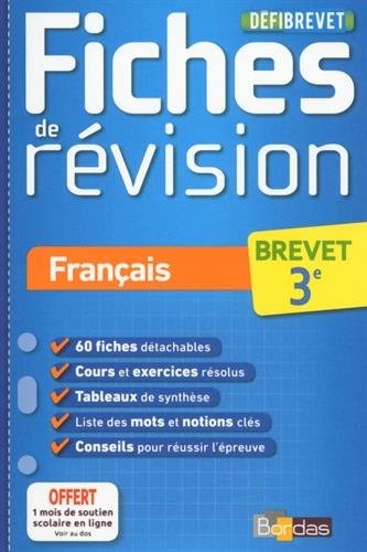 DéfiBrevet - Fiches de révision - Français 3e