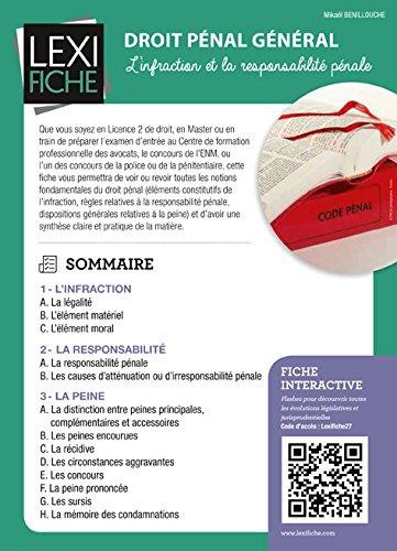 Droit pénal général : L'infraction et la responsabilité pénale