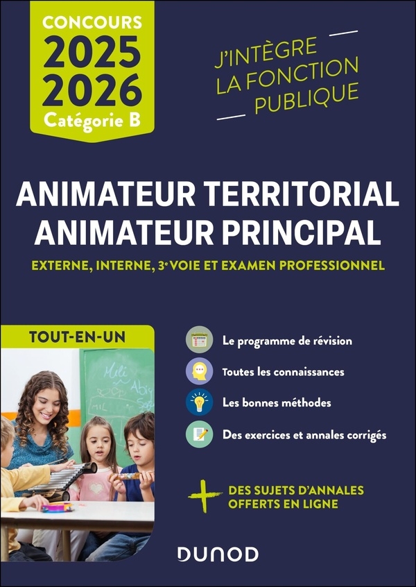 Concours Animateur territorial, animateur principal - 2025-2026: Externe, interne, 3e voie et examen professionnel (2025-2026)