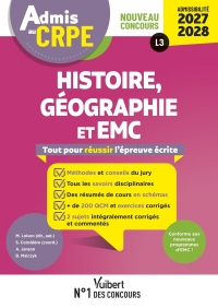 Admis au CRPE 2027-2028 - Histoire Géographie EMC : Epreuve écrite d’admissibilité L3: Toutes les clés de la réussite