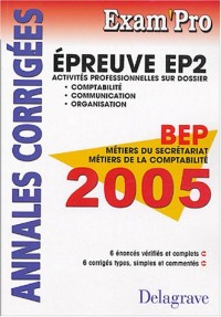 EP2 Comptabilité, Communication, Organisation BEP MS et MC : Annales Corrigées