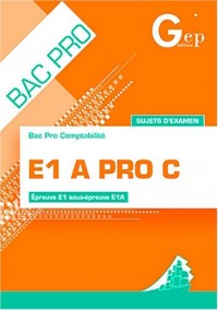 E1 A Pro C : Sujets d'examen (Pochette de l'élève)