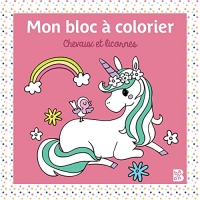 Mini bloc à colorier Au pays du calme les chevaux et les poneys