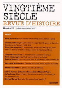 Vingtième siècle, N° 115 juillet-septe :