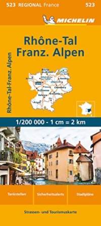 Michelin Rhonetal - Französiche Alpen: Straßen- und Tourismuskarte 1:200.000; 2023
