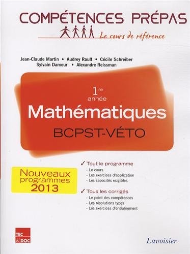 Mathématiques 1re année BCPST-VETO