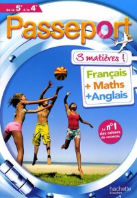 Passeport 3 matières de la 5e à la 4e : Français, Maths, Anglais