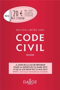 Code civil 2020 annoté. Édition limitée - 119e éd.