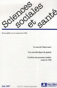 Revue Sciences Sociales et Sante Vol 25 N 2