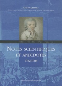 Notes scientifiques et anecdotes : 1782-1788