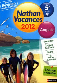 Nathan vacances Anglais de la 5e vers la 4e