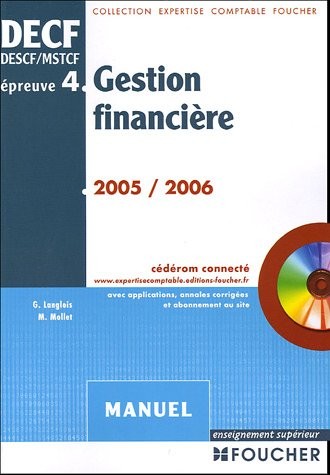Gestion financière DECF épreuve n° 4 : Manuel (1Cédérom)