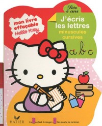 Hello Kitty - J'écris les lettres minucules cursives dès 5 ans - livre ardoise