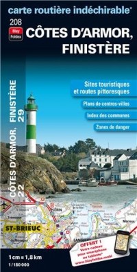 Côtes d'Armor (22), Finistère (29) : 1/180 000