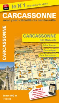 Plan de Carcassonne avec plan détaillé du centre ville et de la Cité Médiévale