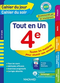 Cahier du jour/Cahier du soir Tout en Un 4e - Nouveau programme 2016