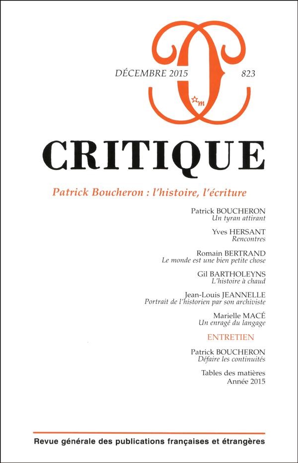 Critique 823 Patrick Boucheron