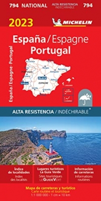 Carte Espagne, Portugal 2023 - Indéchirable Michelin