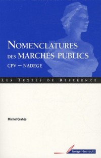 Nomenclatures des marchés publics : CPV-NADEGE