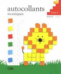 Autocollants mosaiques progressifs : 4 ans + : le lion